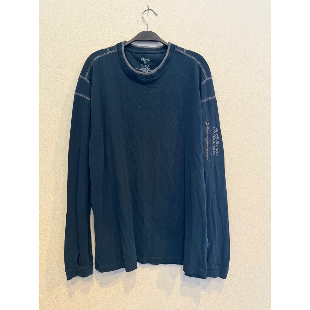 Kuhl Wildfibre Organic Cotton Long Sleeve Shirt Gray XL Zipper Sleeve Pocket